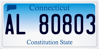 CT license plate AL80803
