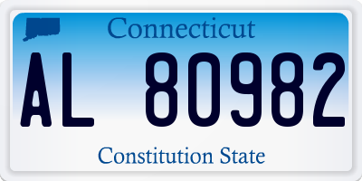 CT license plate AL80982