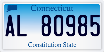 CT license plate AL80985
