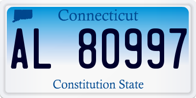 CT license plate AL80997