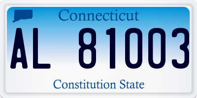 CT license plate AL81003