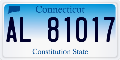 CT license plate AL81017