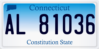 CT license plate AL81036