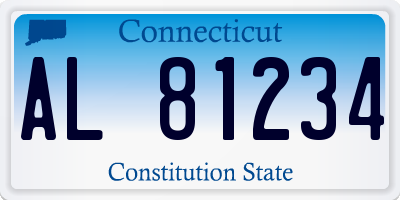 CT license plate AL81234