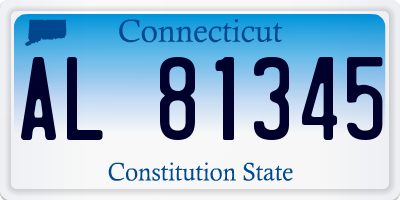 CT license plate AL81345