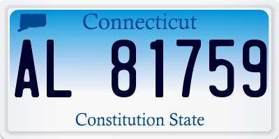 CT license plate AL81759