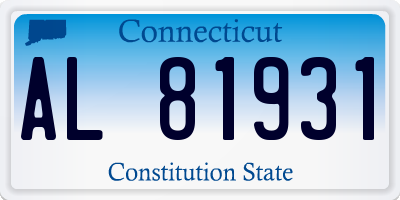 CT license plate AL81931