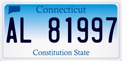 CT license plate AL81997
