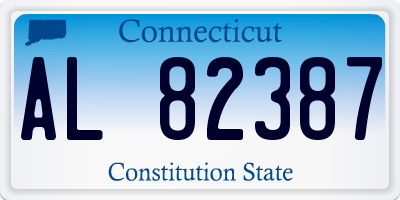CT license plate AL82387