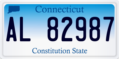 CT license plate AL82987