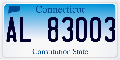CT license plate AL83003