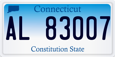 CT license plate AL83007