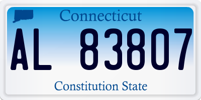 CT license plate AL83807