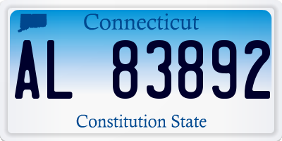 CT license plate AL83892
