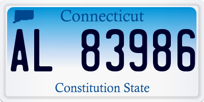 CT license plate AL83986