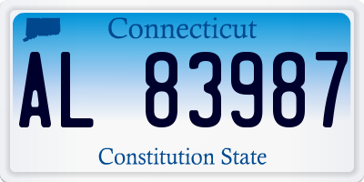 CT license plate AL83987