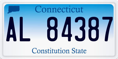 CT license plate AL84387