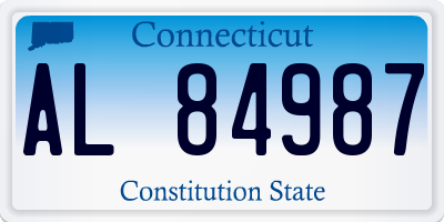 CT license plate AL84987