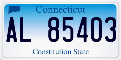 CT license plate AL85403
