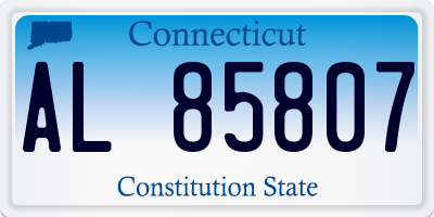 CT license plate AL85807