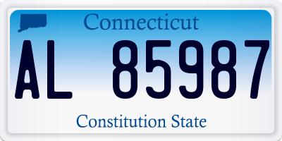 CT license plate AL85987