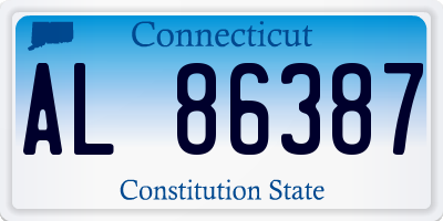 CT license plate AL86387