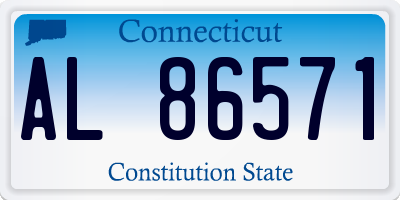 CT license plate AL86571