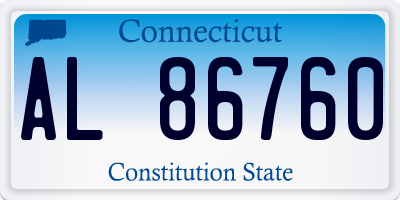 CT license plate AL86760