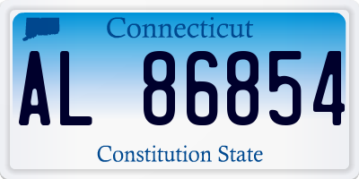 CT license plate AL86854