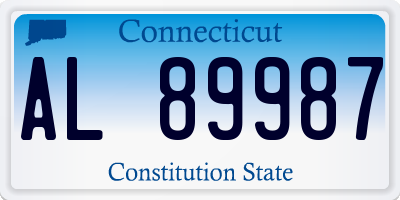 CT license plate AL89987