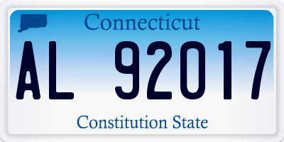 CT license plate AL92017