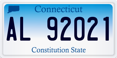CT license plate AL92021