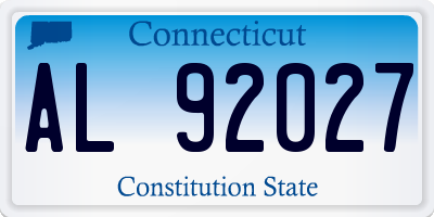 CT license plate AL92027