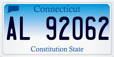 CT license plate AL92062