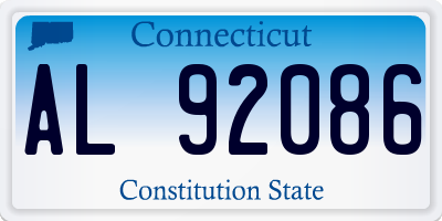 CT license plate AL92086