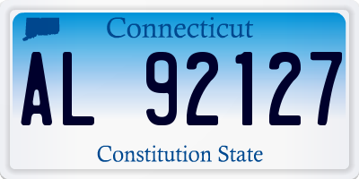 CT license plate AL92127