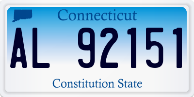 CT license plate AL92151