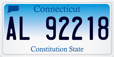 CT license plate AL92218