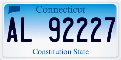 CT license plate AL92227