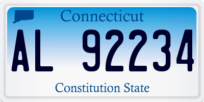 CT license plate AL92234