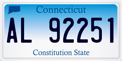 CT license plate AL92251