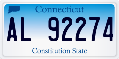CT license plate AL92274