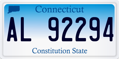 CT license plate AL92294