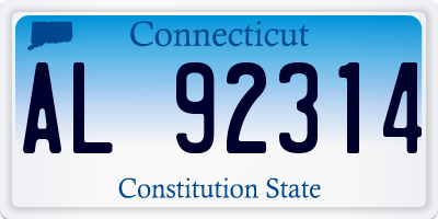 CT license plate AL92314
