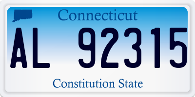 CT license plate AL92315