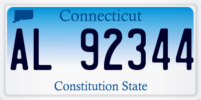 CT license plate AL92344