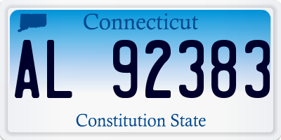 CT license plate AL92383