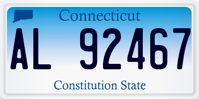 CT license plate AL92467