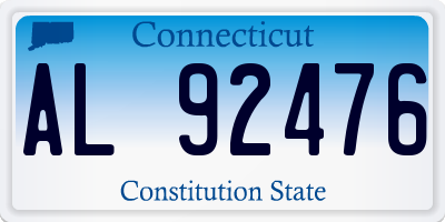 CT license plate AL92476