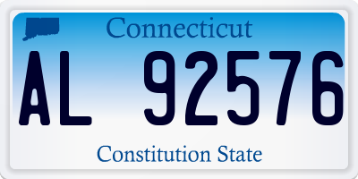 CT license plate AL92576